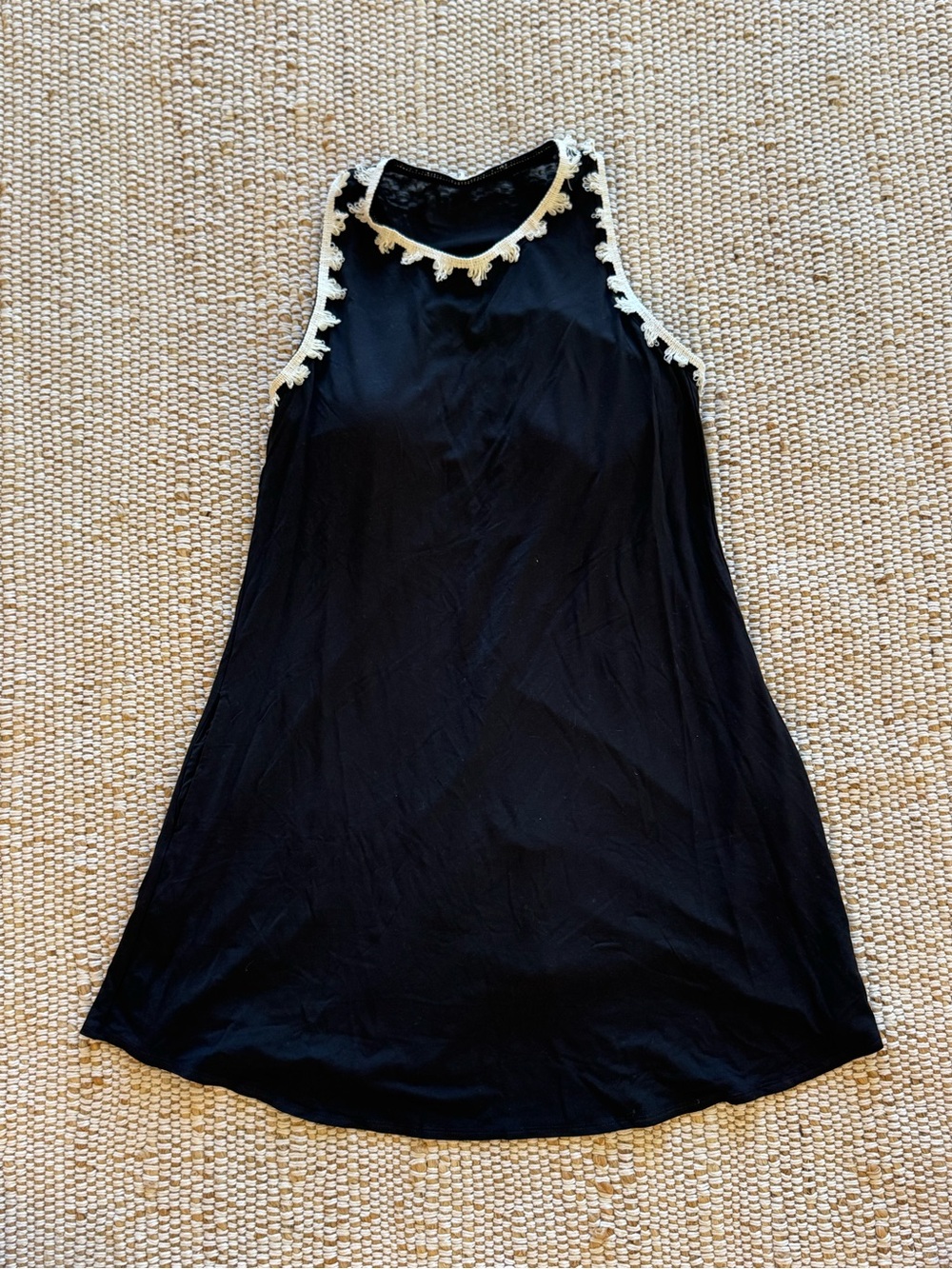 Shebird The Tunic Tank Dress with Fringe Trim Black size 4/M worn once - Picture 6 of 11